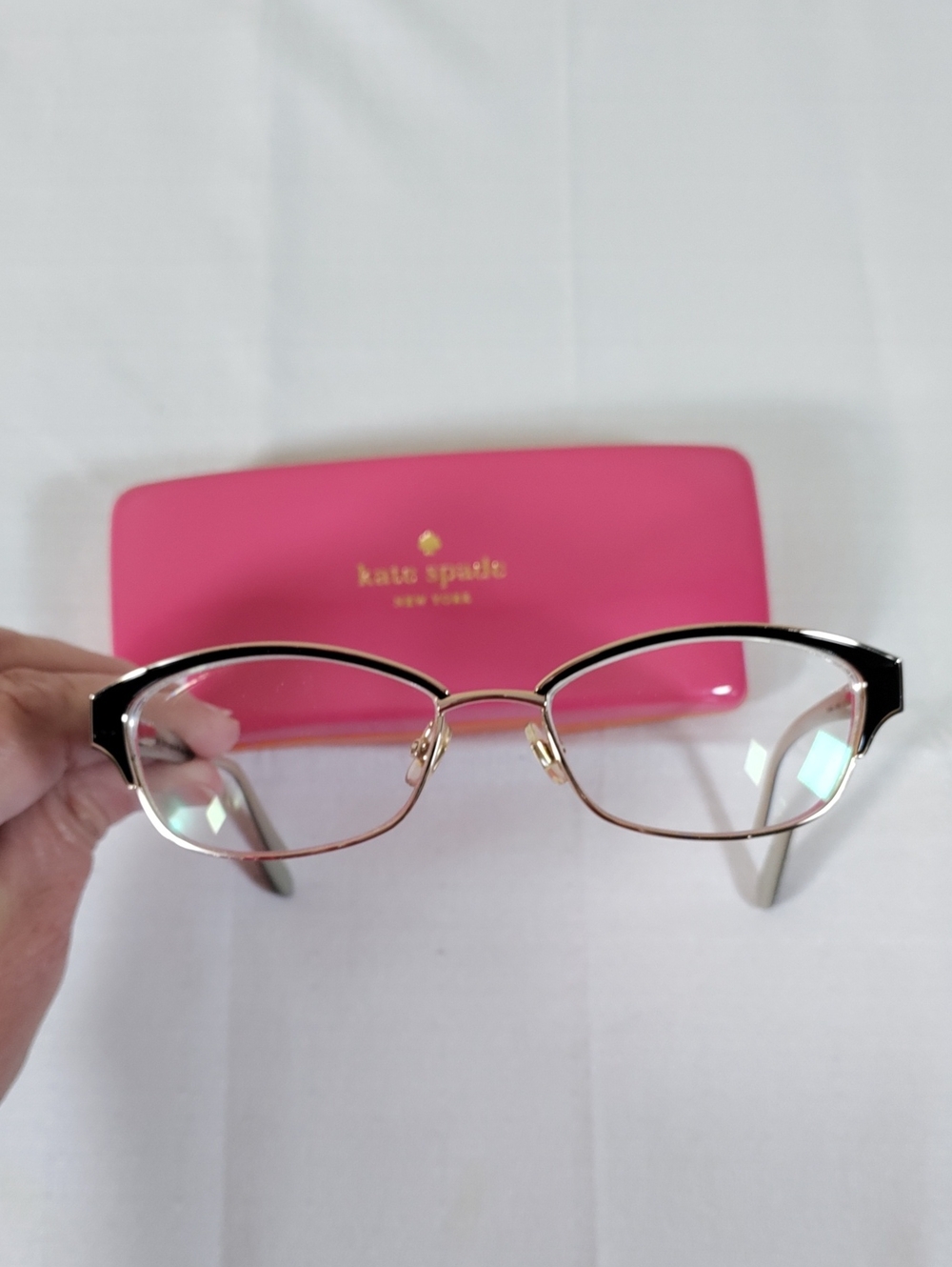 G400 Kate Spade black & gold Ragan eyeglasses frames and case 51-16-135